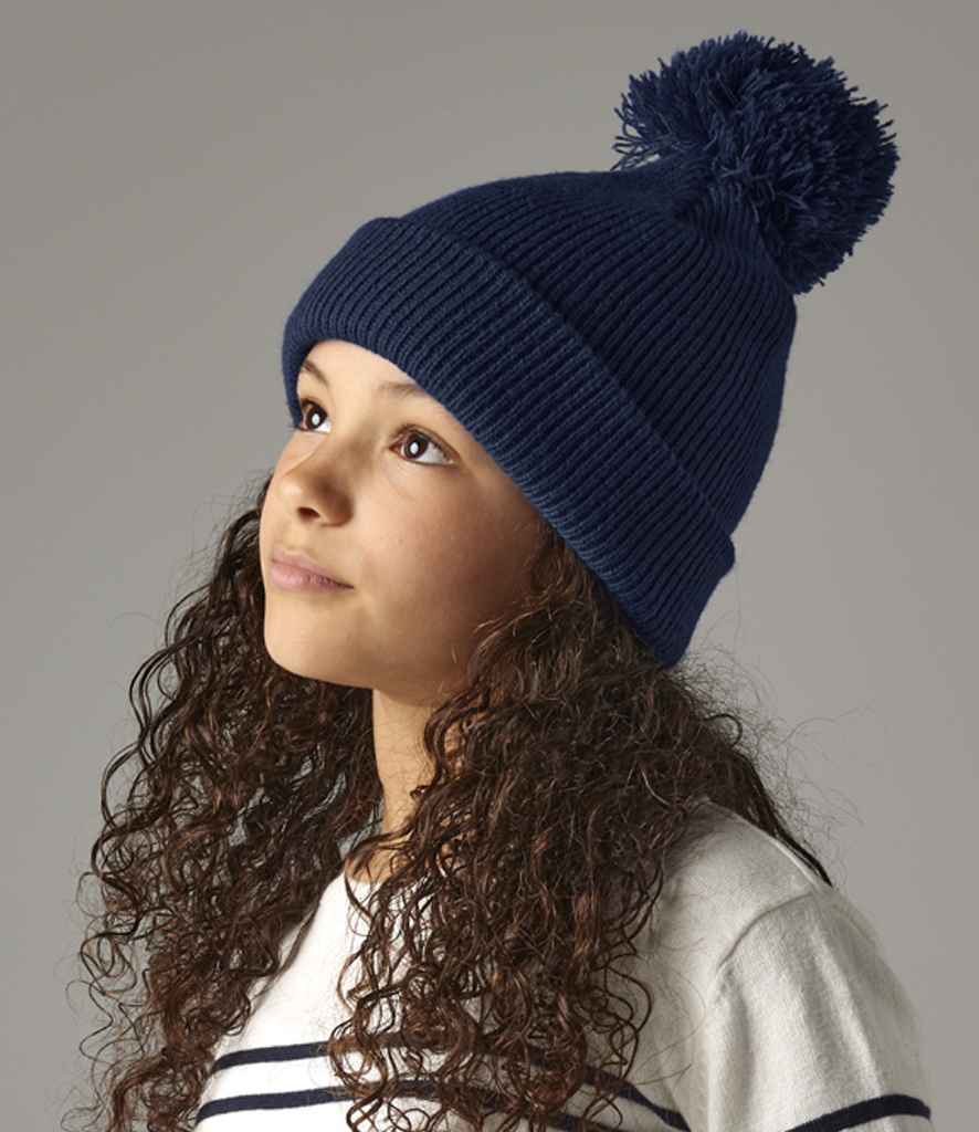 Beechfield Kids Reflective Bobble Beanie - French Navy