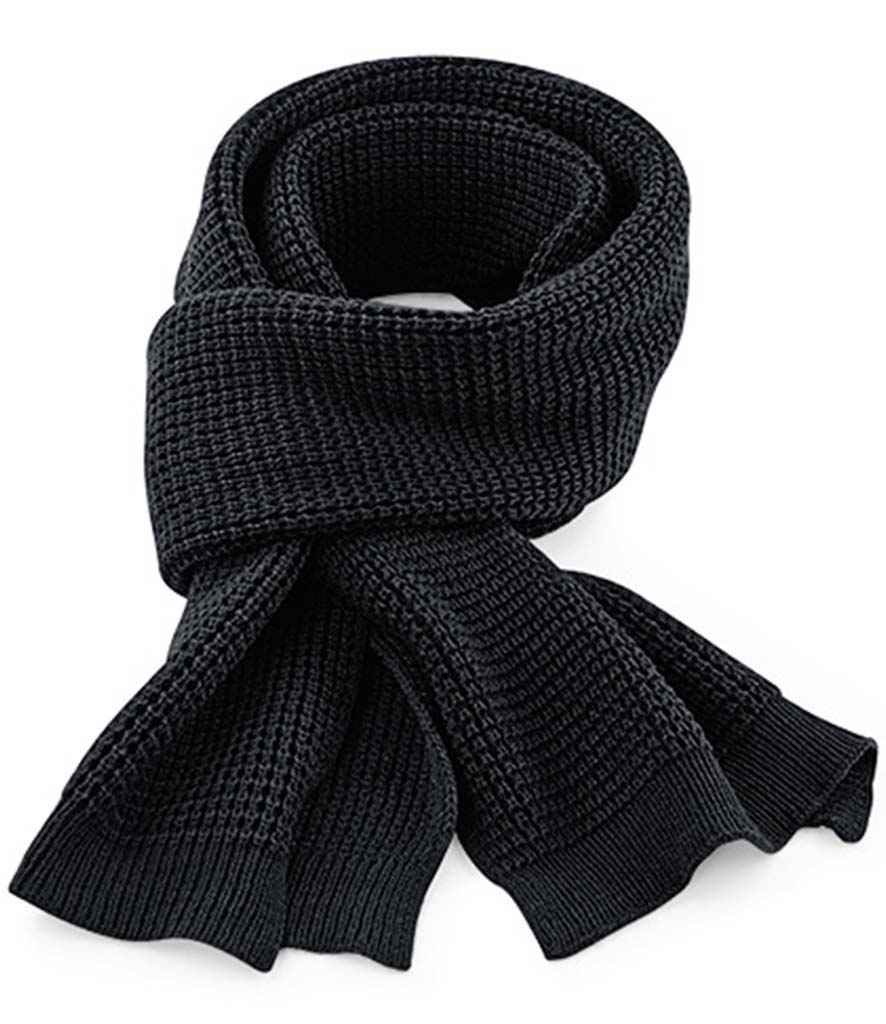Beechfield Classic Waffle Knit Scarf - Black