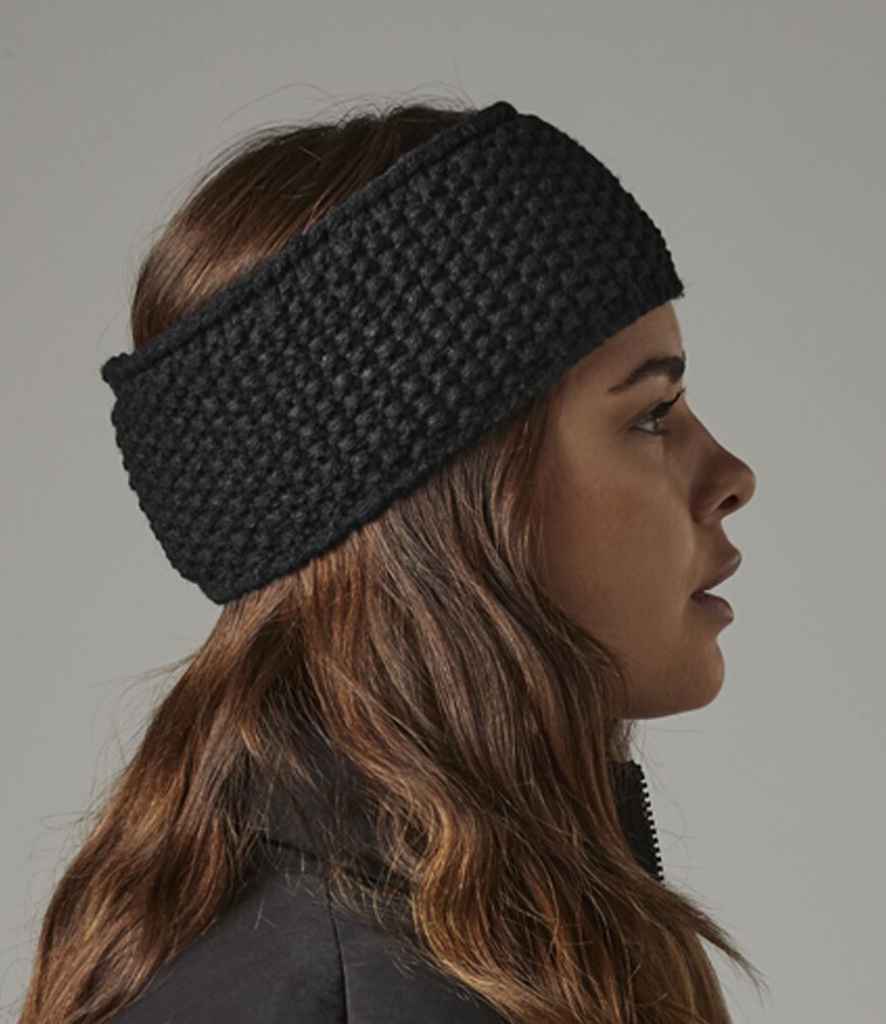 Beechfield Slopeside Waffle Headband - Black
