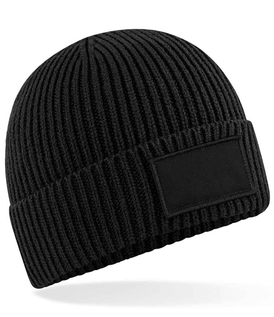 Beechfield Fashion Patch Beanie - Black