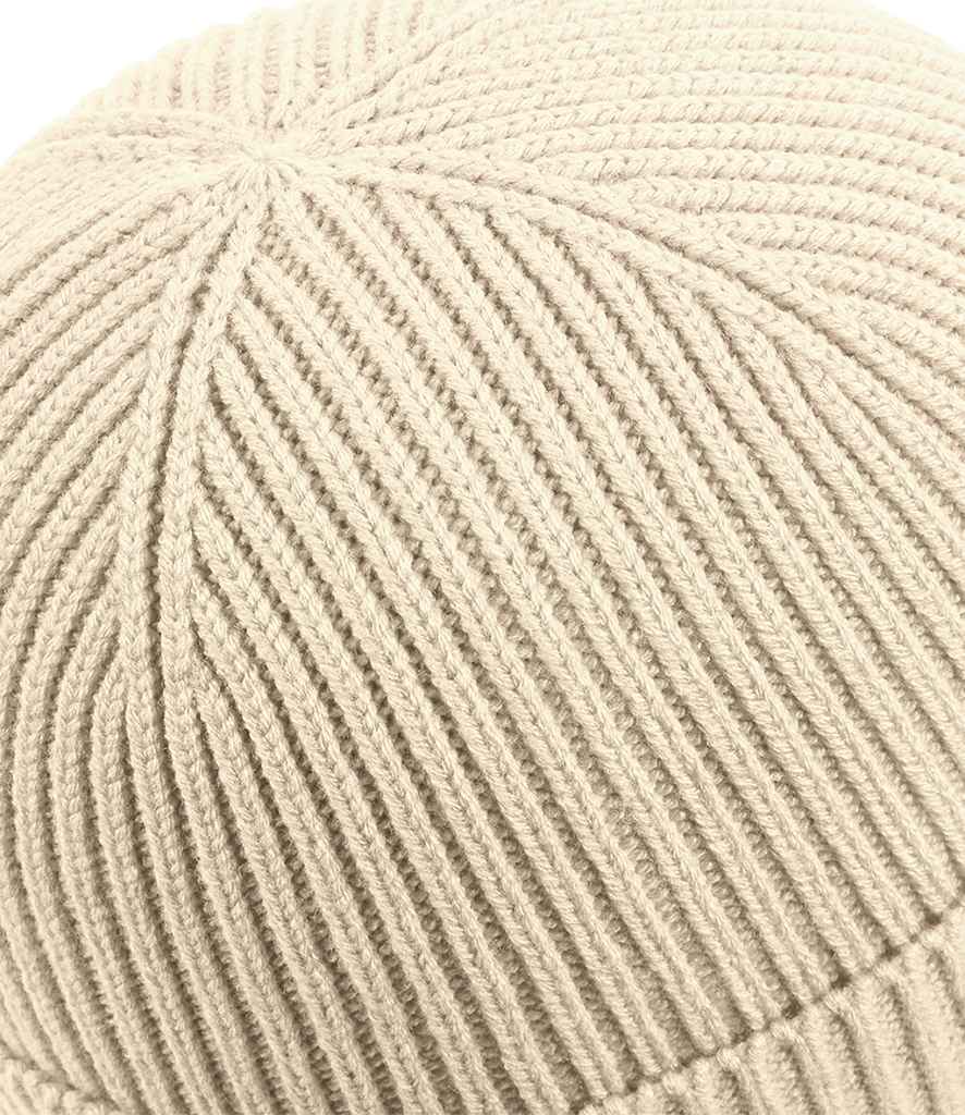 Beechfield Fashion Patch Beanie - Oatmeal/Black