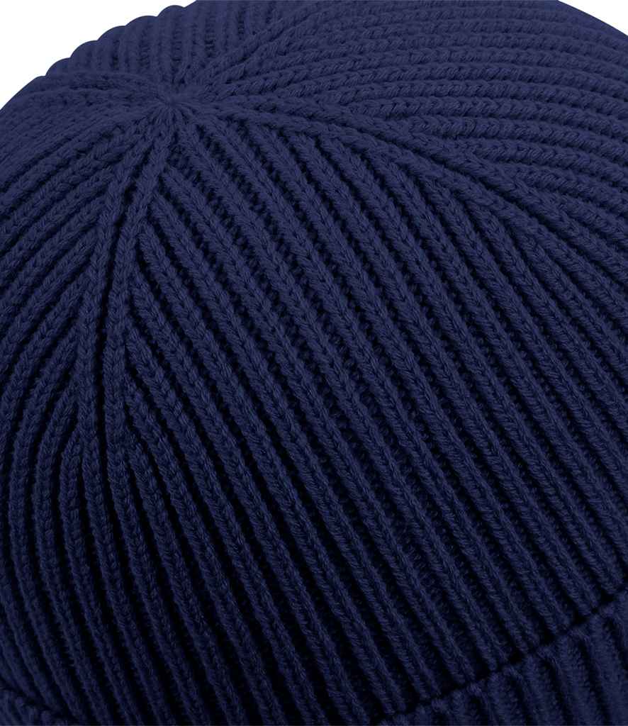 Beechfield Fashion Patch Beanie - Oxford Navy/Black