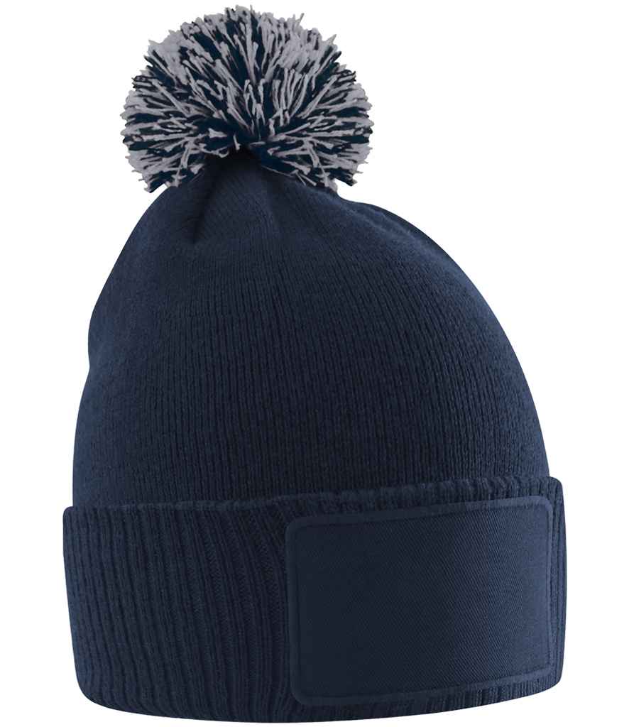 Beechfield Kids Snowstar® Patch Beanie - French Navy/Light Grey