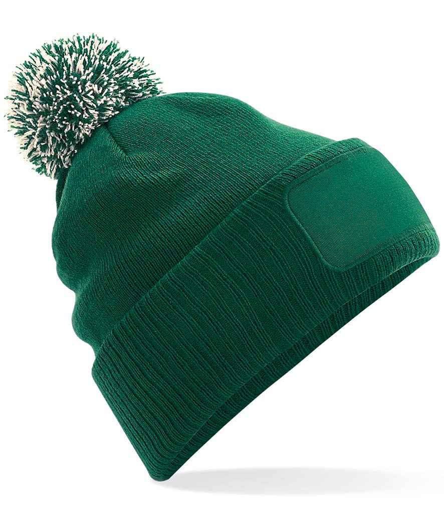 Beechfield Snowstar® Printers Beanie - Bottle Green/Off White