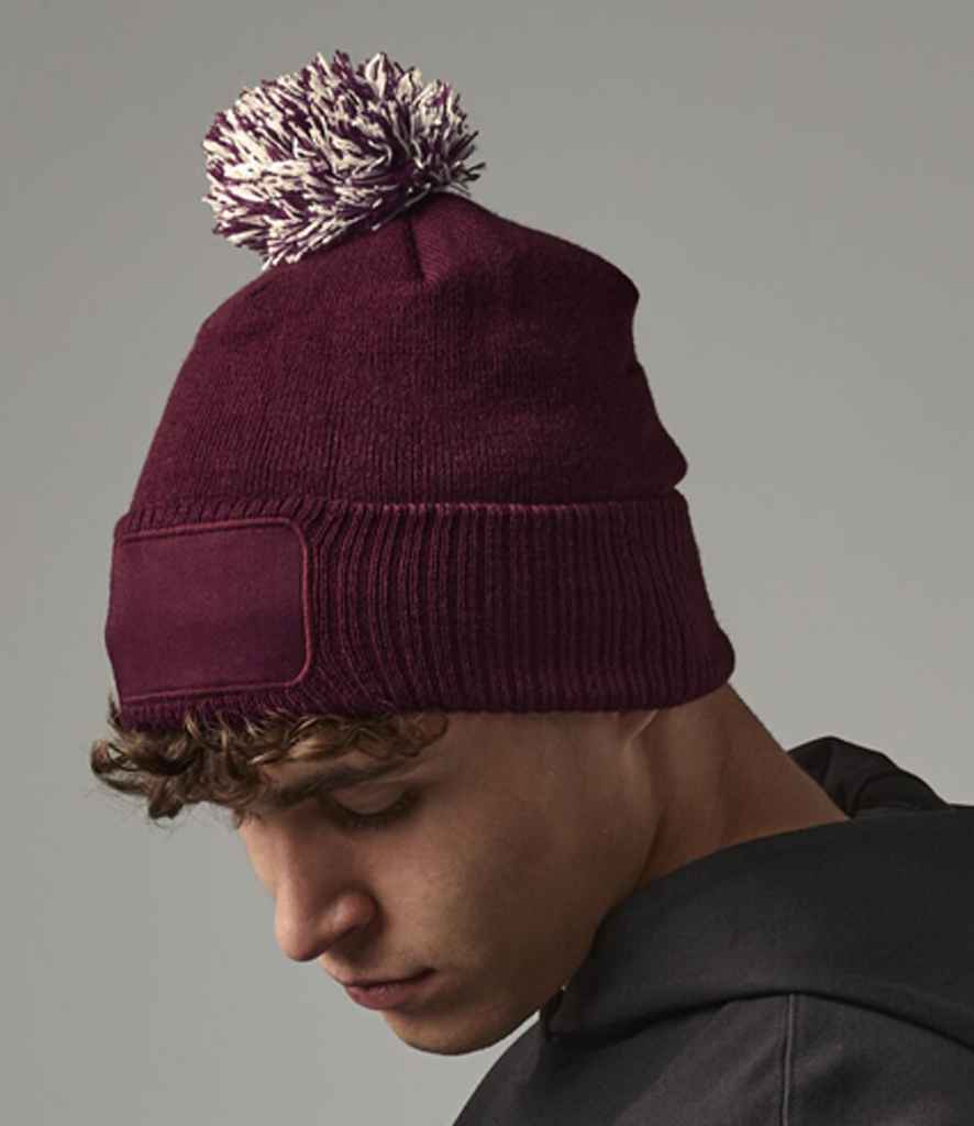 Beechfield Snowstar® Printers Beanie - Burgundy/Off White