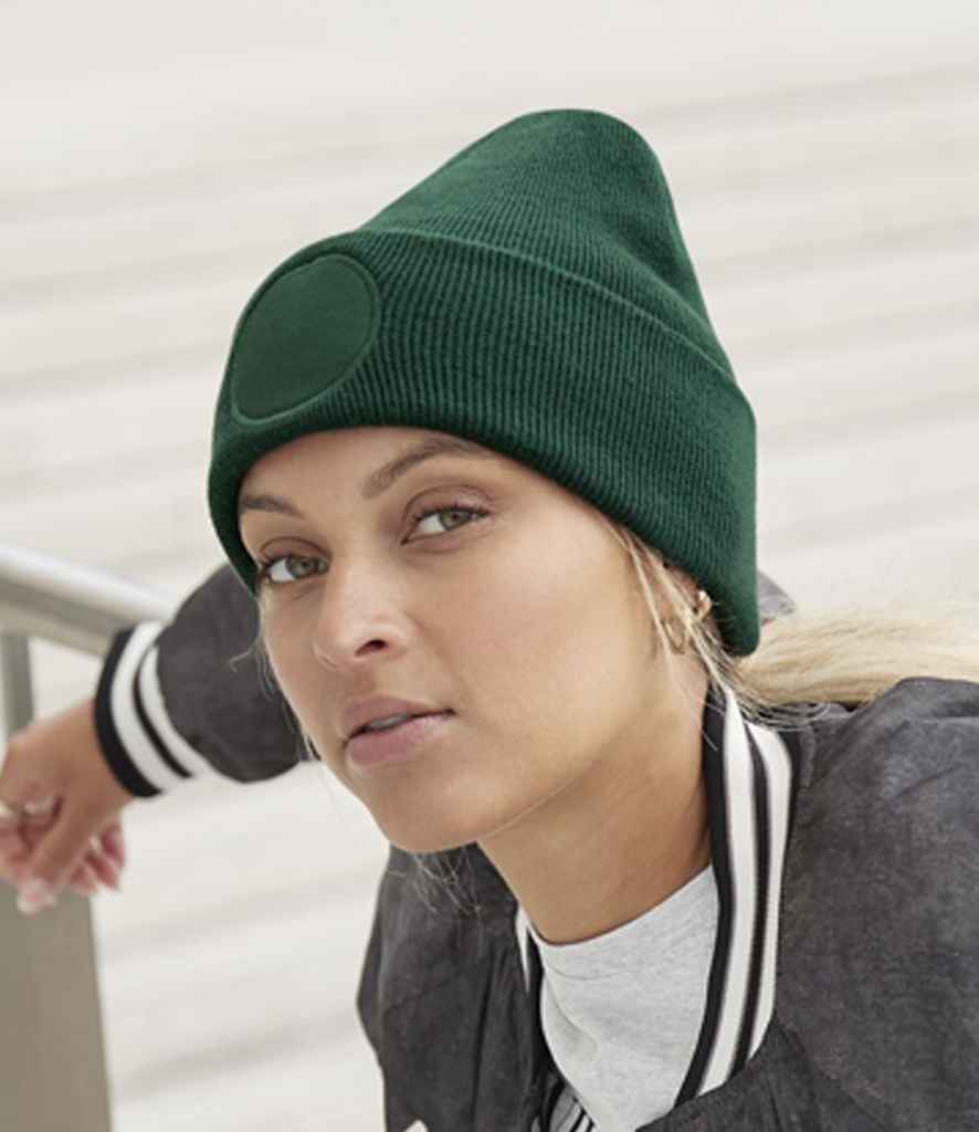 Beechfield Circular Patch Beanie - Bottle Green