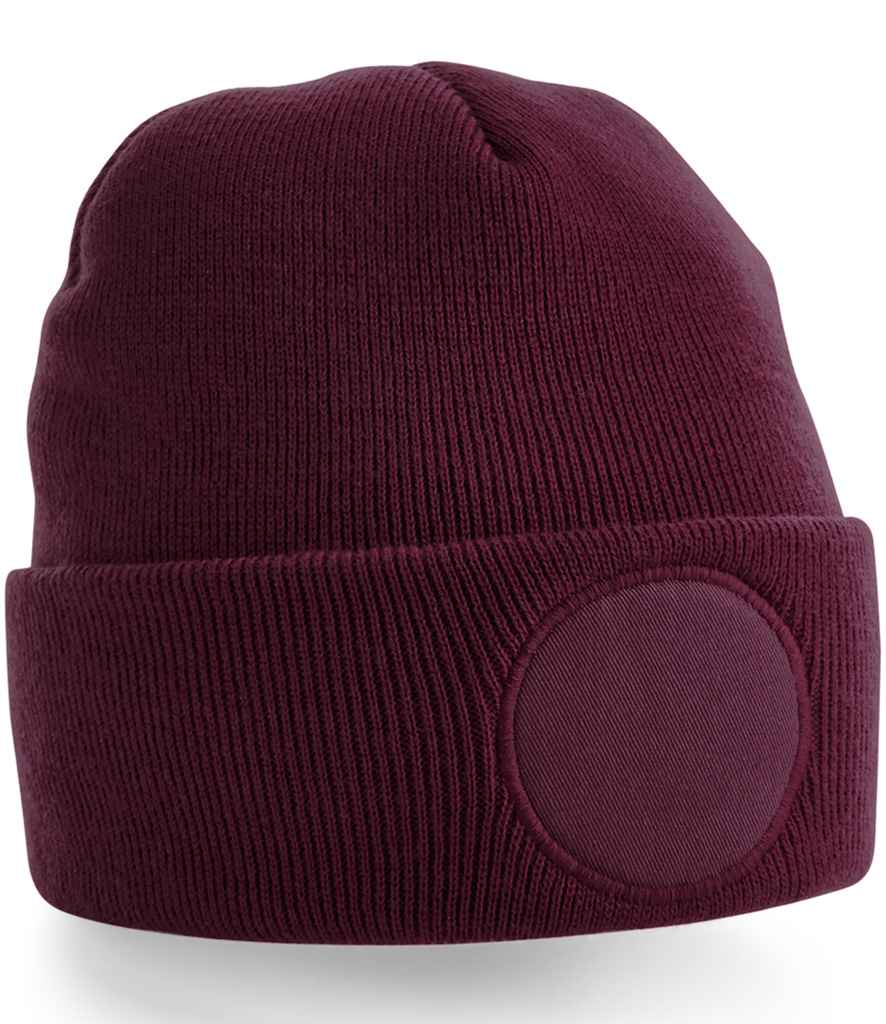 Beechfield Circular Patch Beanie - Burgundy