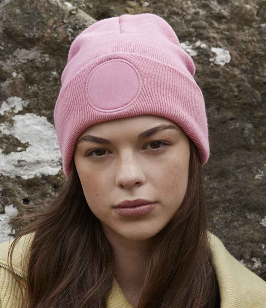 Beechfield Circular Patch Beanie - Dusky Pink