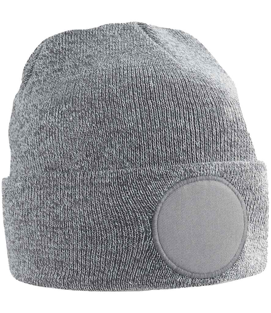 Beechfield Circular Patch Beanie - Heather Grey