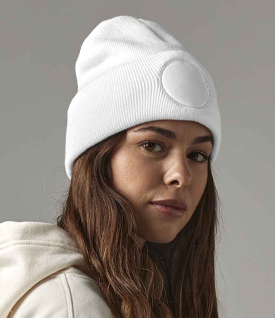 Beechfield Circular Patch Beanie - White