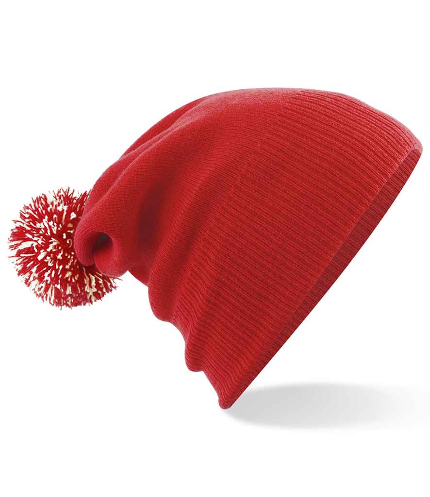 Beechfield Kids Snowstar® Beanie - Bright Red/Off White