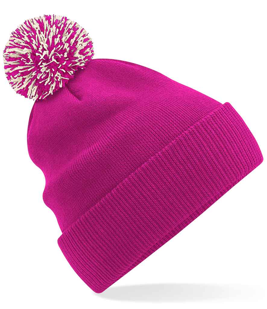 Beechfield Kids Snowstar® Beanie - Fuchsia/Off White