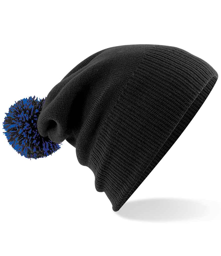 Beechfield Snowstar® Beanie - Black/Bright Royal