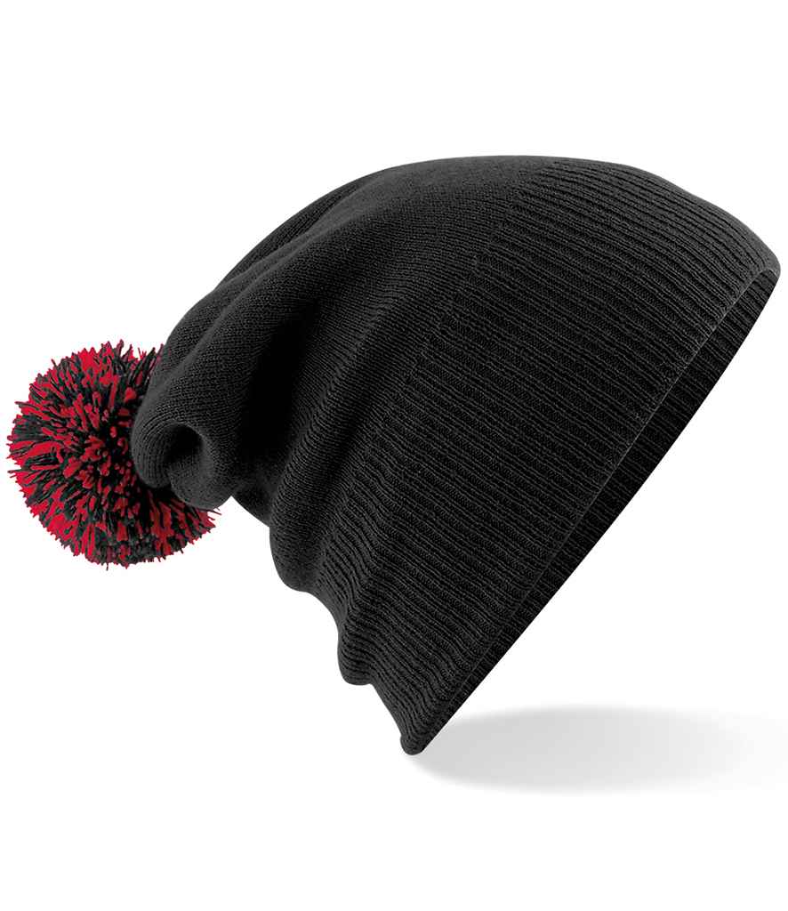 Beechfield Snowstar® Beanie - Black/Classic Red