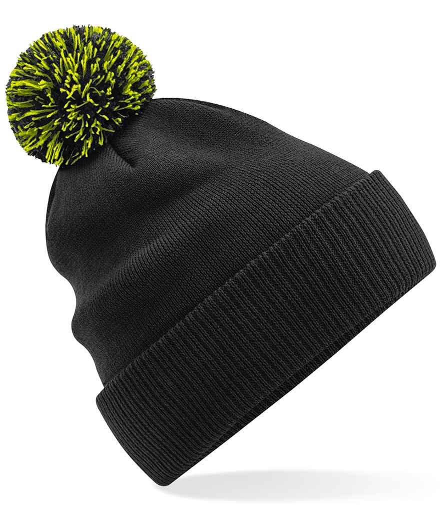 Beechfield Snowstar® Beanie - Black/Lime Green