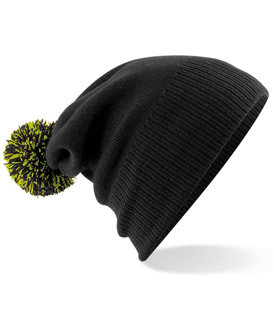 Beechfield Snowstar® Beanie - Black/Lime Green