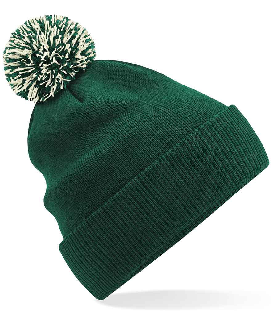 Beechfield Snowstar® Beanie - Bottle Green/Off White