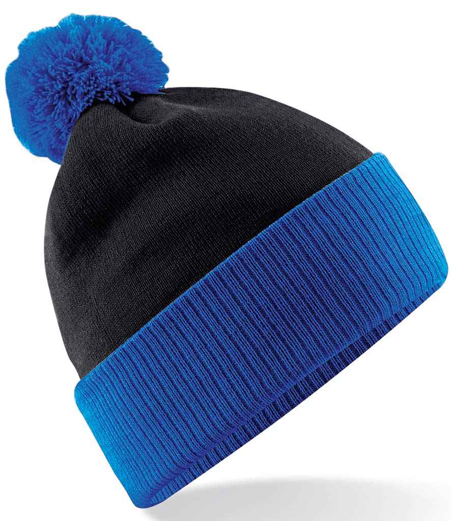 Beechfield Snowstar® Two Tone Beanie - Black/Bright Royal