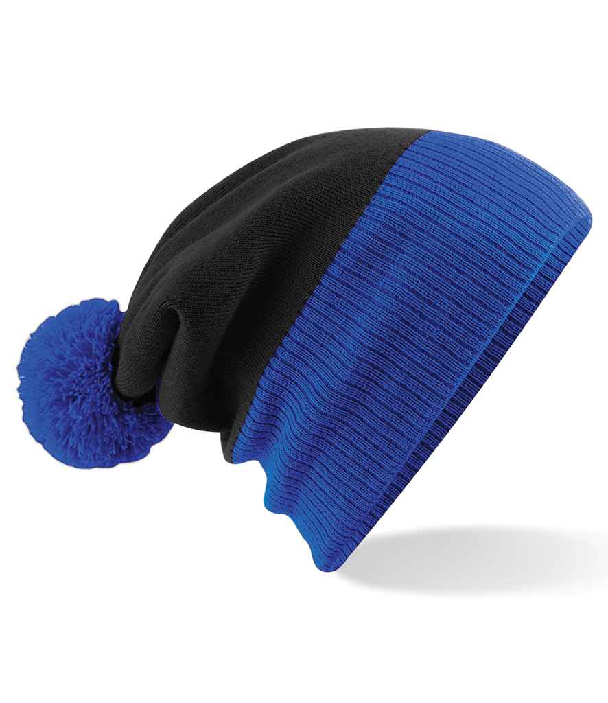 Beechfield Snowstar® Two Tone Beanie - Black/Bright Royal