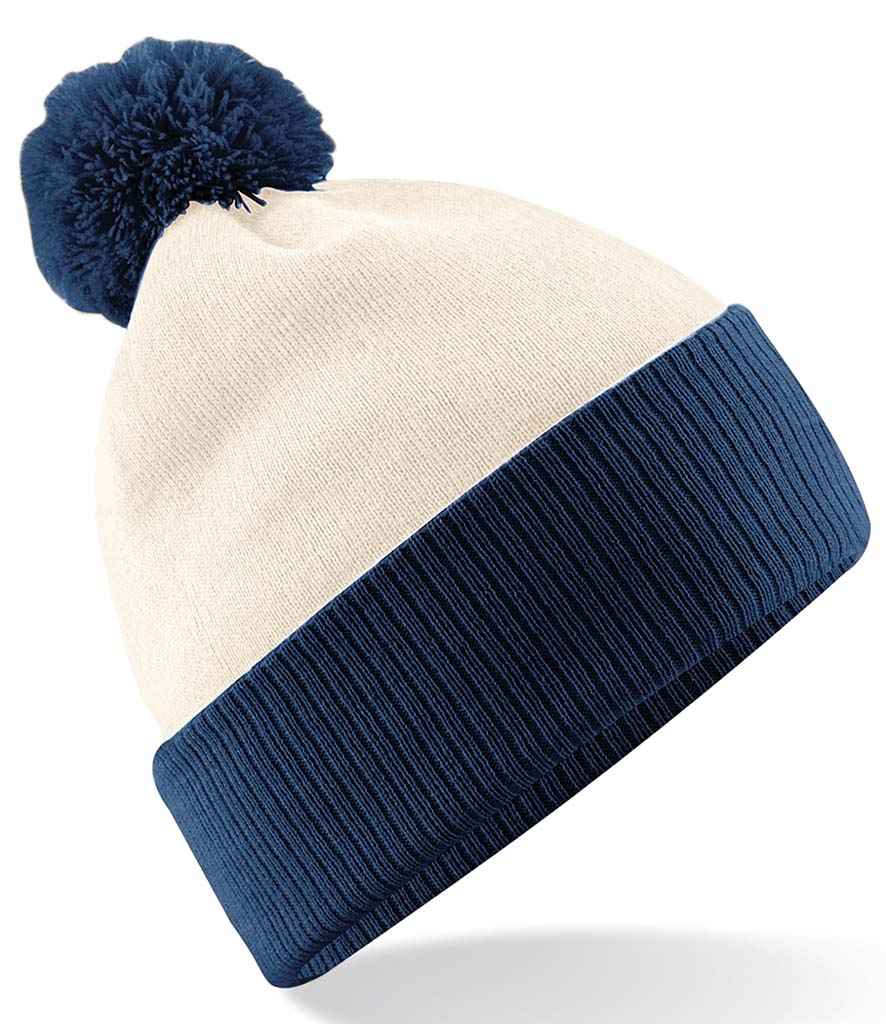 Beechfield Snowstar® Two Tone Beanie - Off White/French Navy