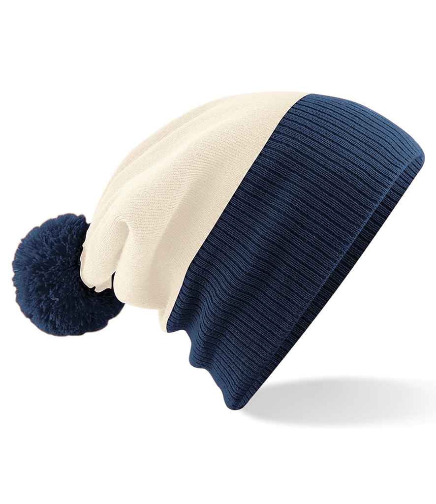 Beechfield Snowstar® Two Tone Beanie - Off White/French Navy