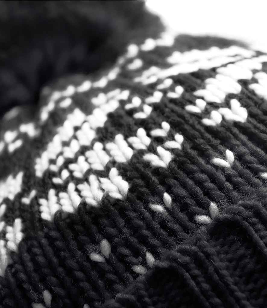 Beechfield Fair Isle Snowstar® Beanie - Black/White