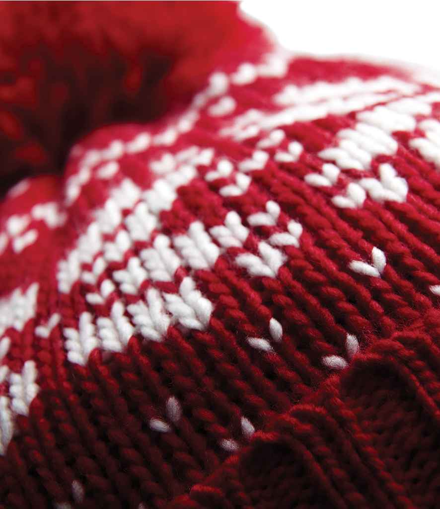 Beechfield Fair Isle Snowstar® Beanie - Classic Red/White