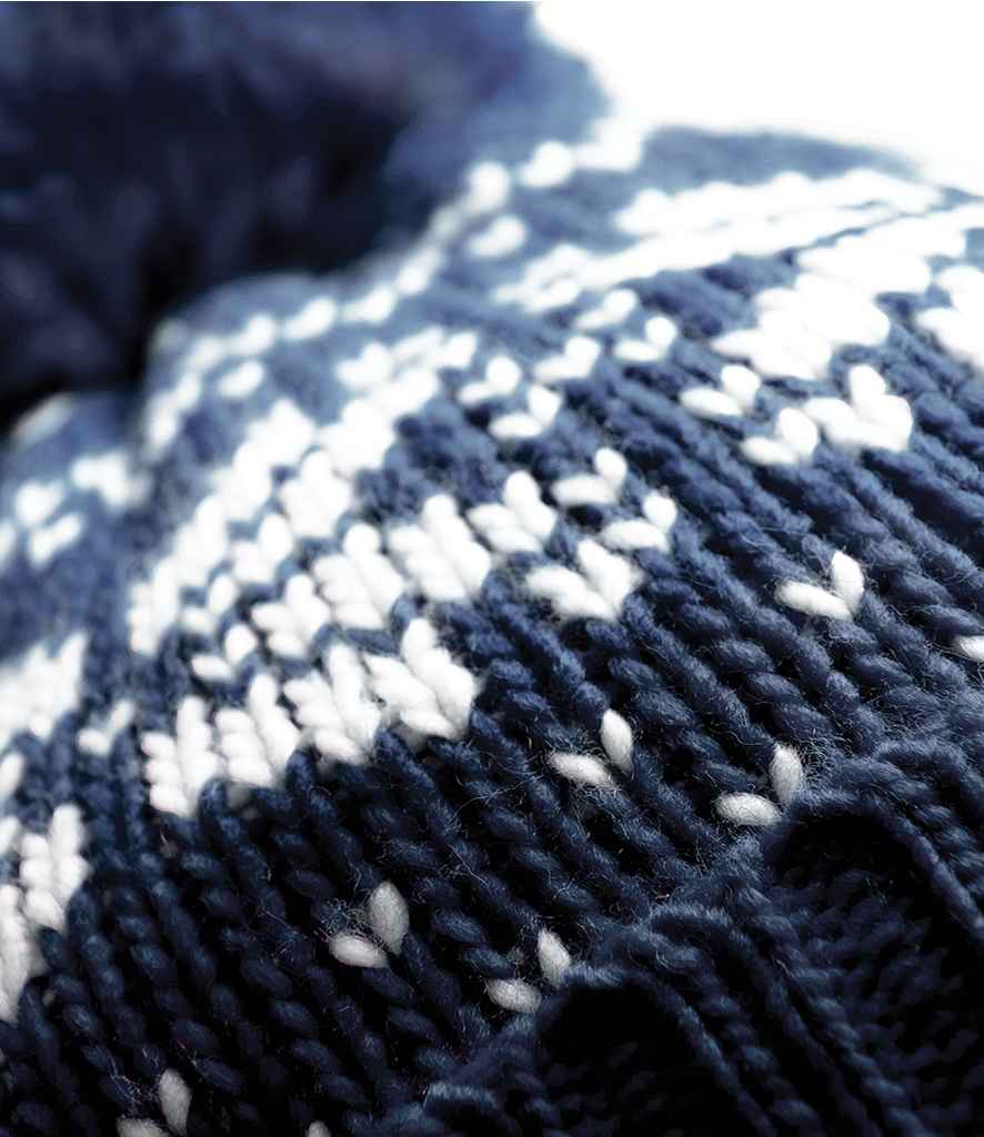 Beechfield Fair Isle Snowstar® Beanie - French Navy/White