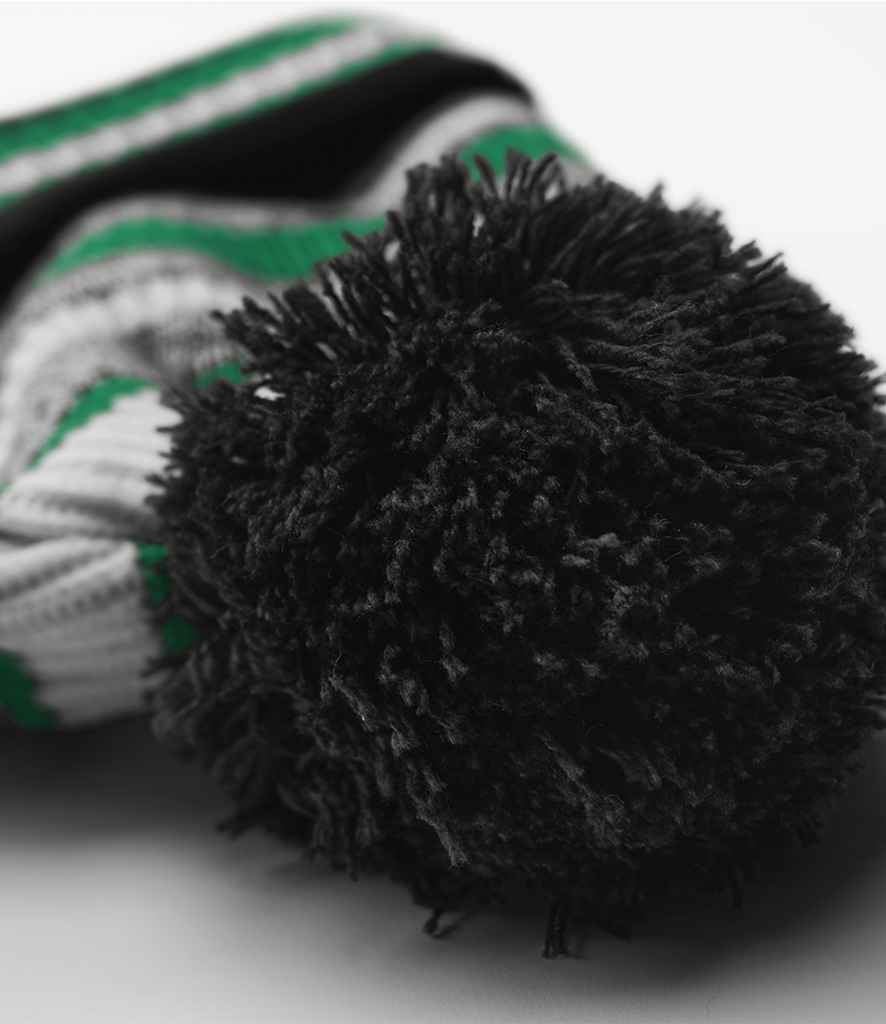 Beechfield Multi-Sport Fan Beanie - Black/Kelly Green/White