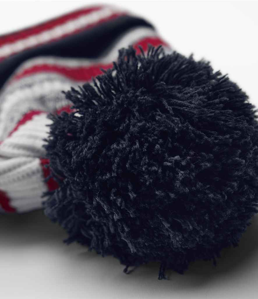 Beechfield Multi-Sport Fan Beanie - French Navy/Classic Red/White