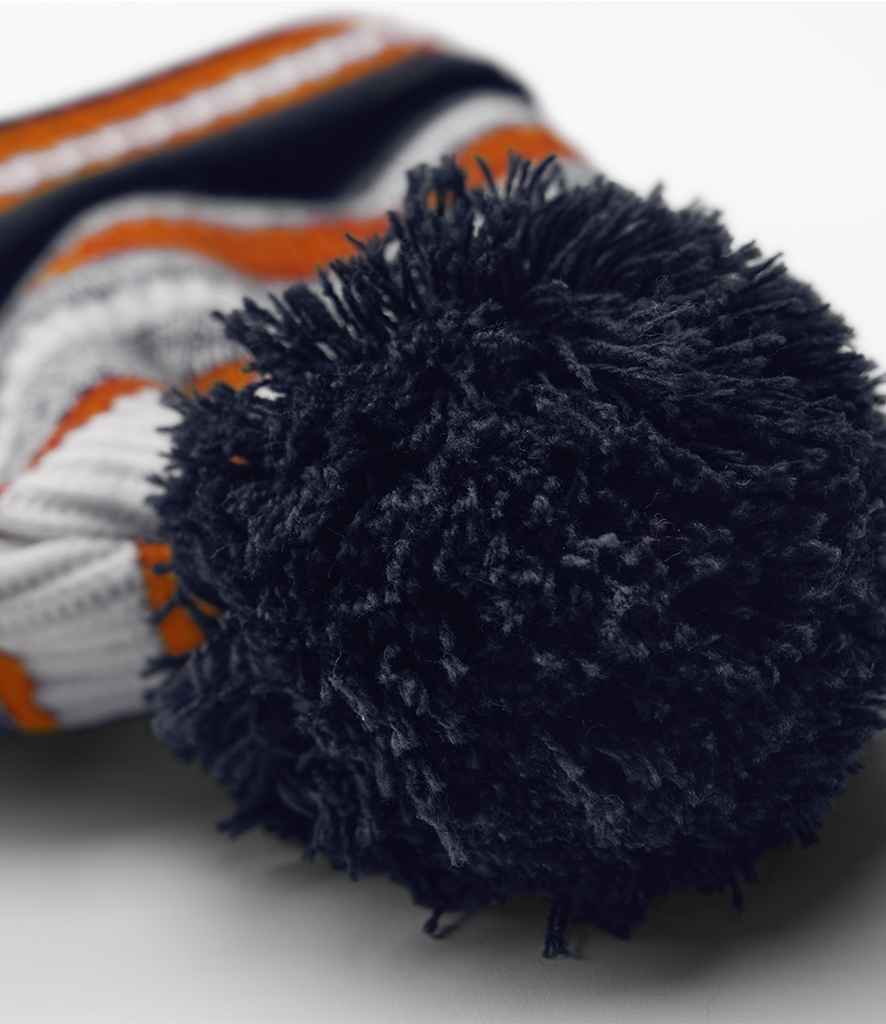 Beechfield Multi-Sport Fan Beanie - French Navy/Orange/White