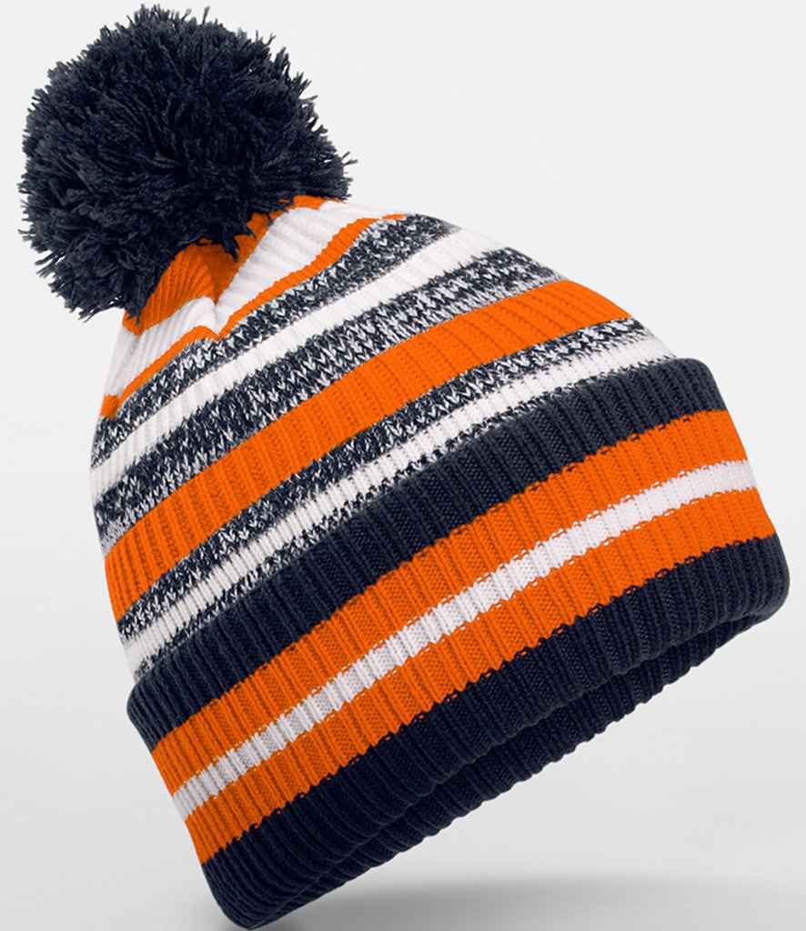 Beechfield Multi-Sport Fan Beanie - French Navy/Orange/White