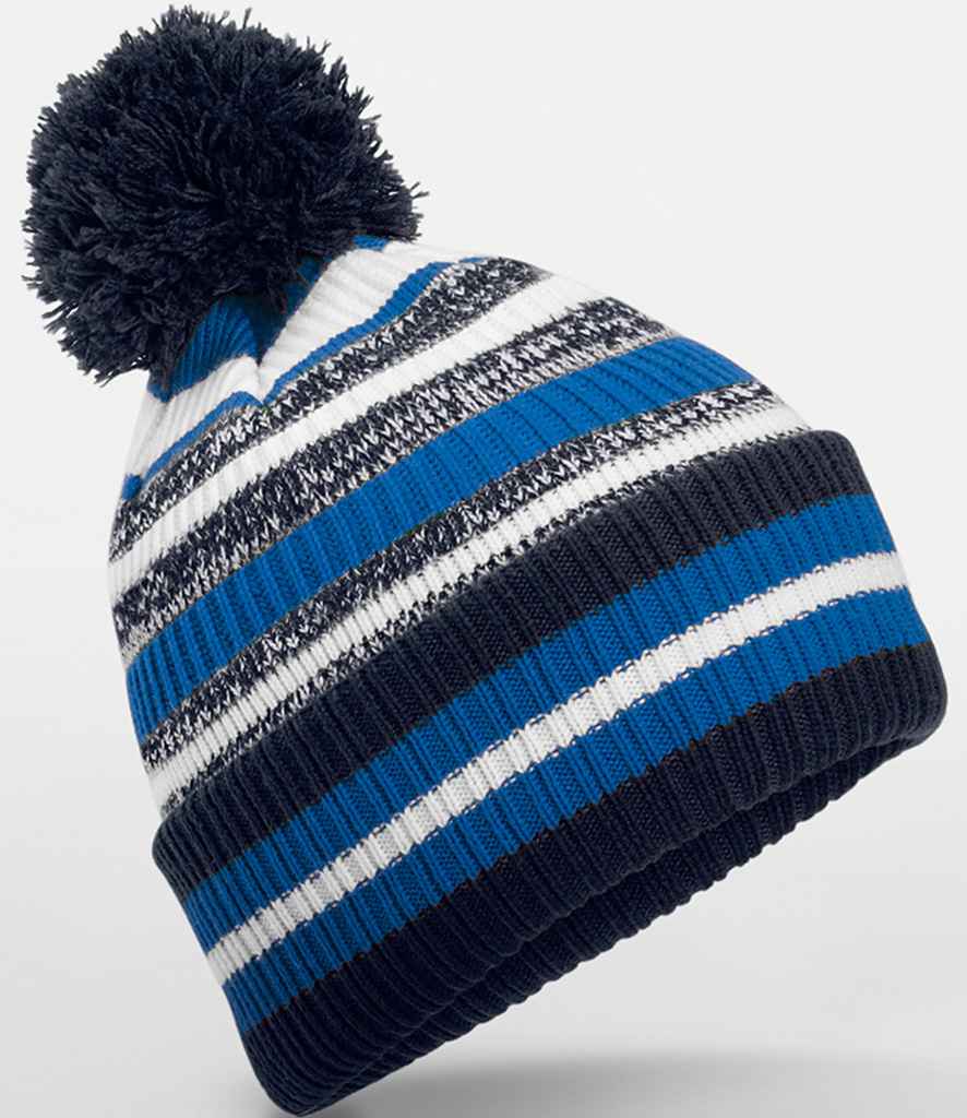 Beechfield Multi-Sport Fan Beanie - French Navy/Sapphire Blue/White