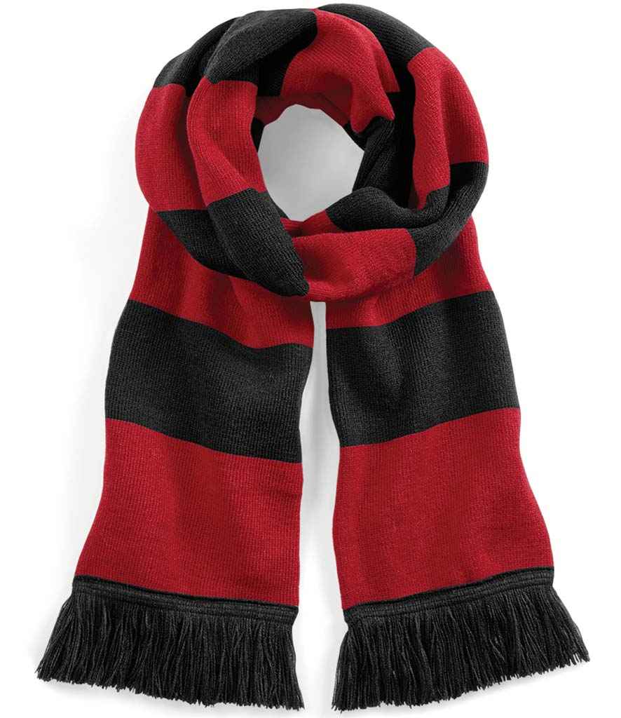 Beechfield Stadium Scarf - Black/Classic Red