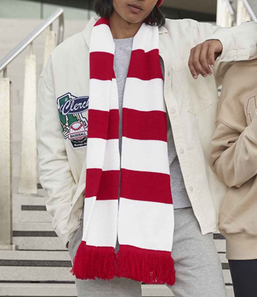 Beechfield Stadium Scarf - Classic Red/White
