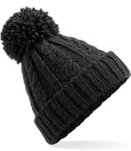 Beechfield Cable Knit Melange Beanie - Black