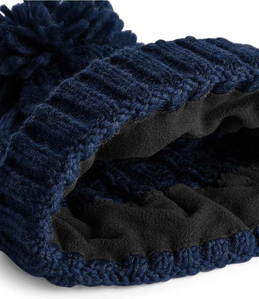 Beechfield Cable Knit Melange Beanie - Navy