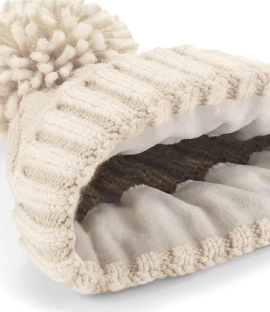 Beechfield Cable Knit Melange Beanie - Oatmeal