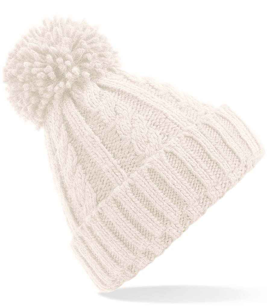 Beechfield Cable Knit Melange Beanie - Oatmeal