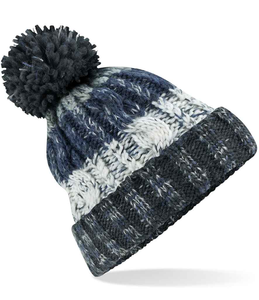 Beechfield Corkscrew Pom Pom Beanie - Arctic Dawn