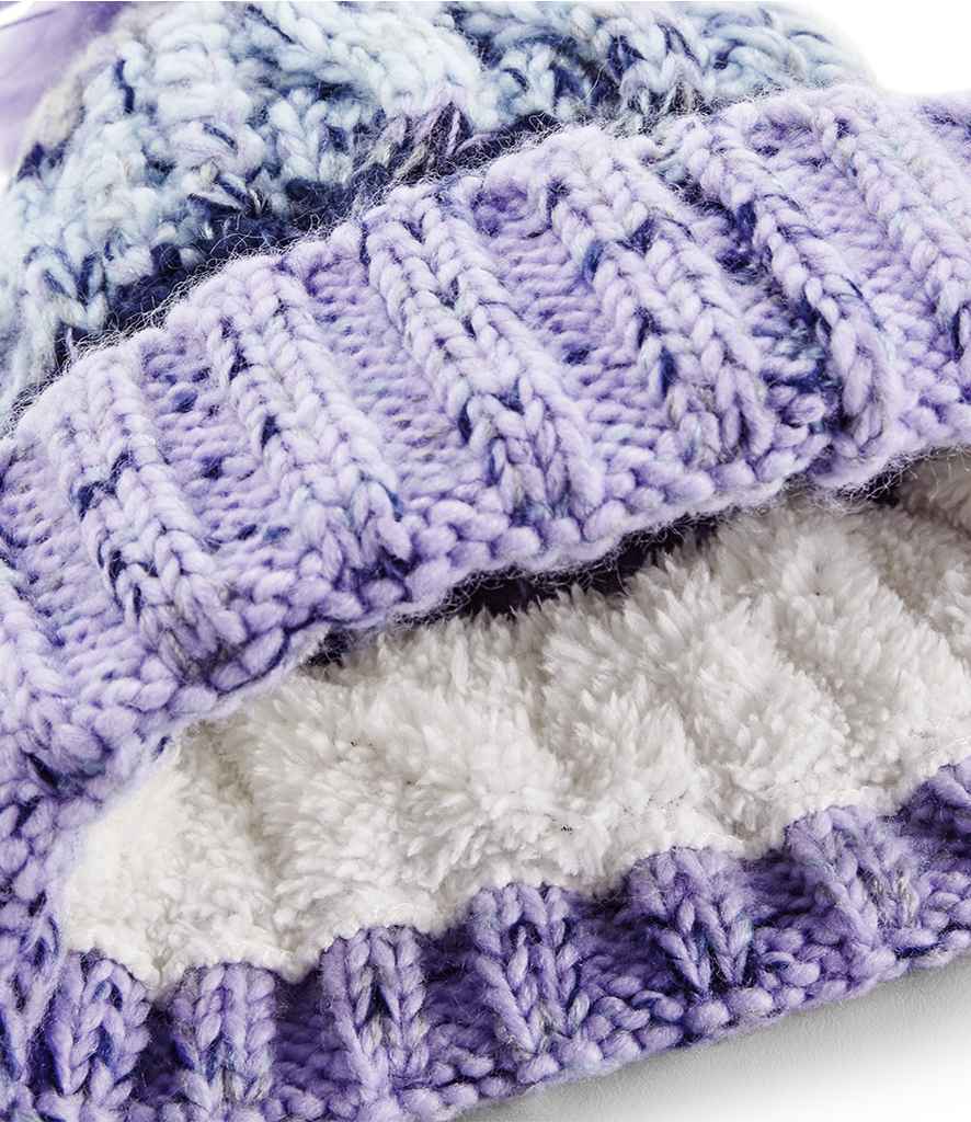 Beechfield Corkscrew Pom Pom Beanie - Lavender Fizz