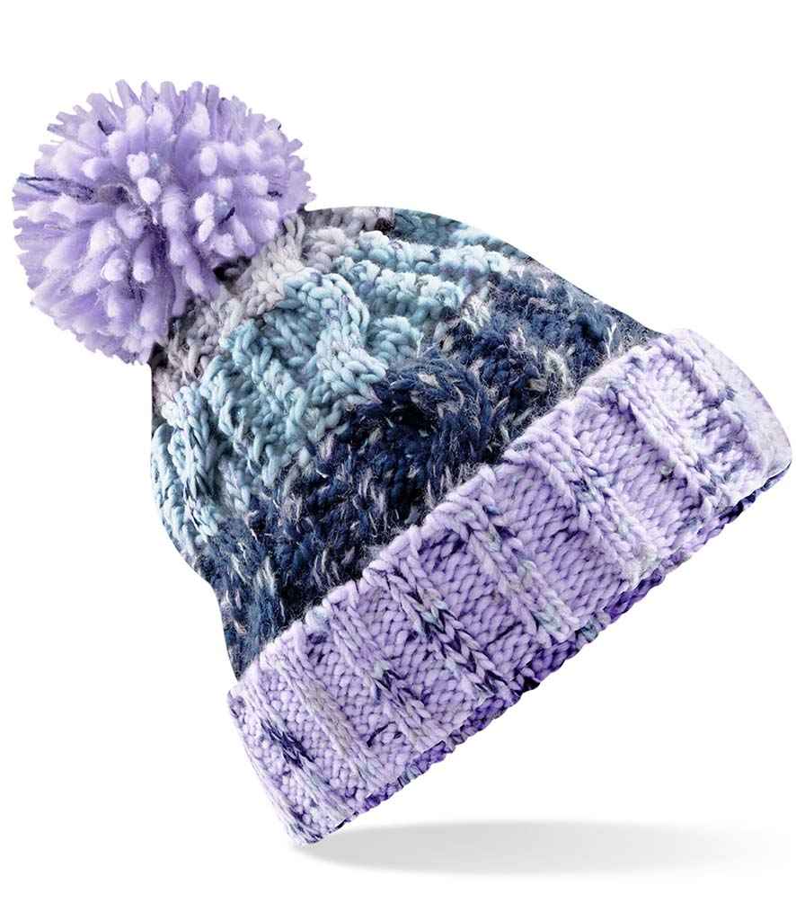 Beechfield Corkscrew Pom Pom Beanie - Lavender Fizz