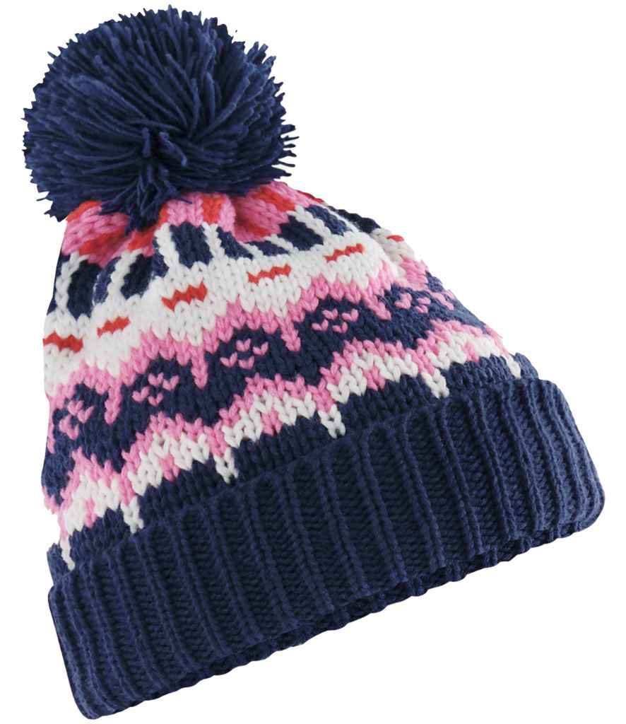 Beechfield Retro Ski Beanie - Snow Blossom