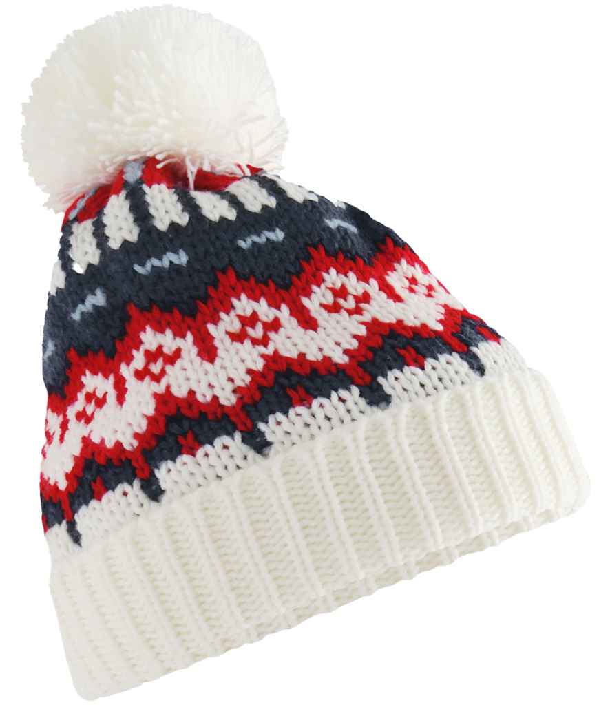 Beechfield Retro Ski Beanie - White Out