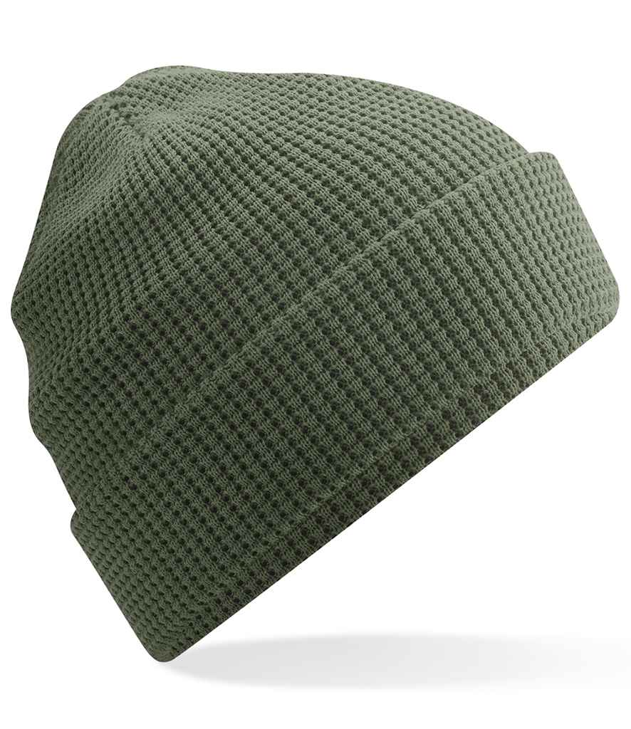 Beechfield Organic Cotton Waffle Beanie - Olive Green