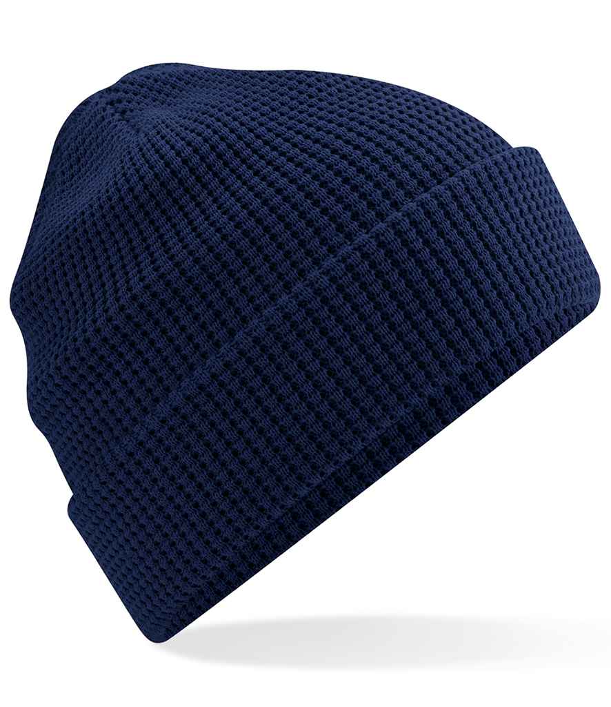 Beechfield Organic Cotton Waffle Beanie - Oxford Navy
