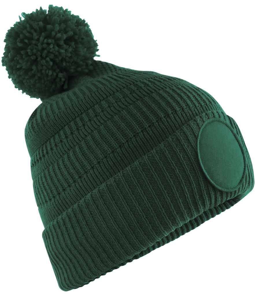 Beechfield Fan Patch Beanie - Bottle Green