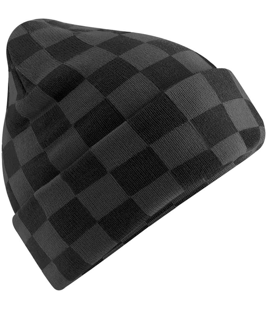 Beechfield Checkerboard Beanie - Black/Charcoal