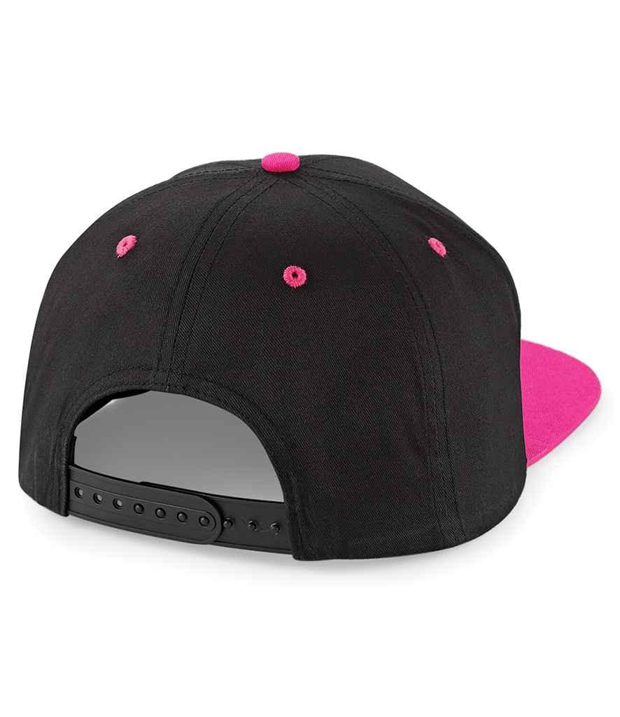 Beechfield 5 Panel Contrast Snapback - Black/Fuchsia