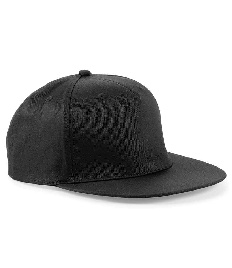Beechfield 5 Panel Snapback Rapper Cap - Black
